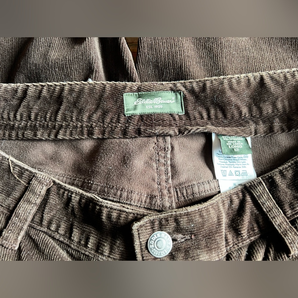 Eddie Bauer Cords 12 Long- 34.5” inseam- Dark Brown